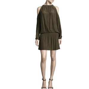 #145 Bishop + Young Olive Green Cold-Shoulder Dress Size Small NWT